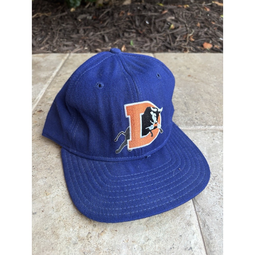 Durham Bulls Vintage Hat⭐️New Era Blue Medium - Large⭐️Made in USA Snap Back Cap